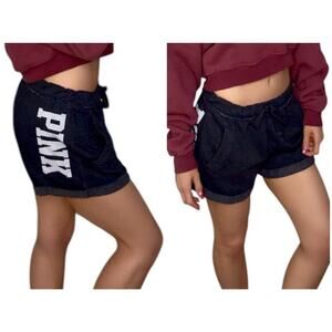 Victoria’s Secret PINK University Logo Athletic Lounge Gray Sweat Shorts Sz SP